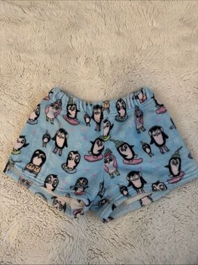 Kids Blue Penguin Pajama Shorts